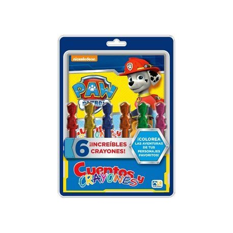 CUENTOS Y CRAYONES -PAW PATROL- (C/6 CRAYONES Y UN CUENTO)